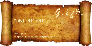 Gubi Ádám névjegykártya